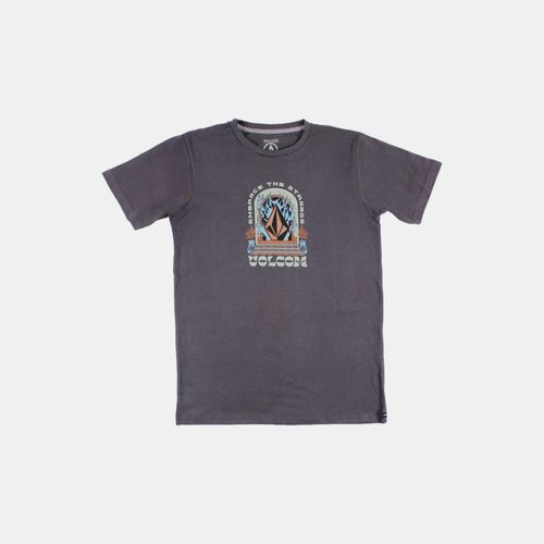 Remera Volcom Heather Stealth Niños - GRIS OSCURO