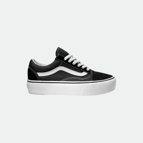 Old Skool Platform - BLACK WHITE SUEDE CANVAS
