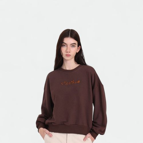 Buzo mujer Chaos Retro Crew VANS - MARRON COAL