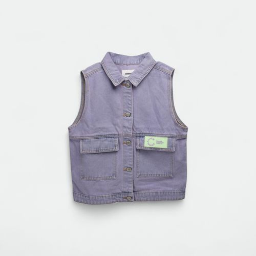 Chaleco de jean de niñas CHIMOLA - CELESTE