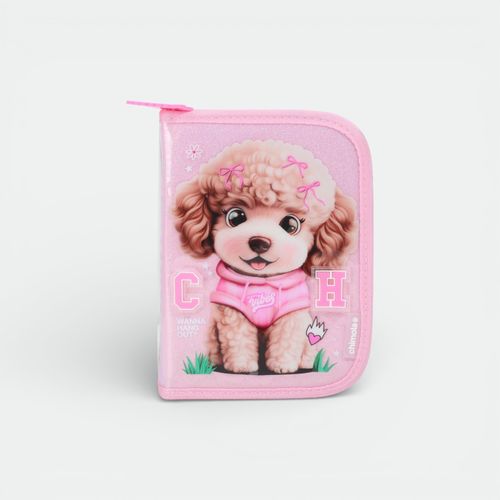 Cartuchera de un piso de niños CHIMOLA - ROSA PERRO