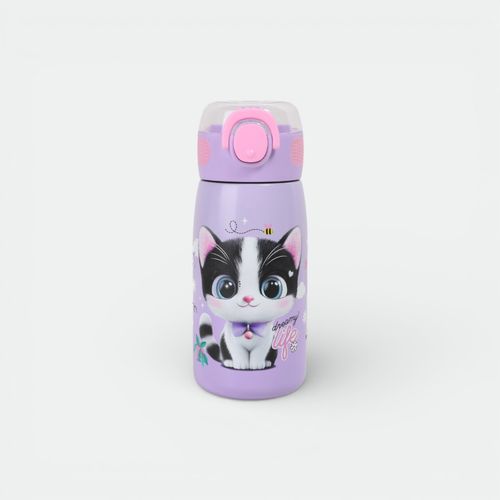 Botella termica unisex niños CHIMOLA - LILA GATO