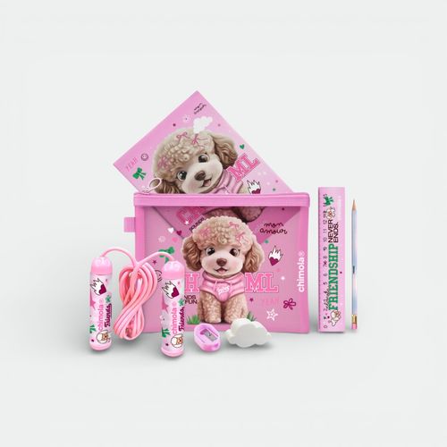Set escolar unisex niños CHIMOLA - ROSA PERRO