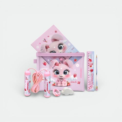 Set escolar unisex niños CHIMOLA - ROSA CONEJO