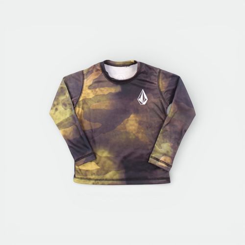 Camiseta Térmica Volcom Solid Niños - VERDE NEGRO CAMU