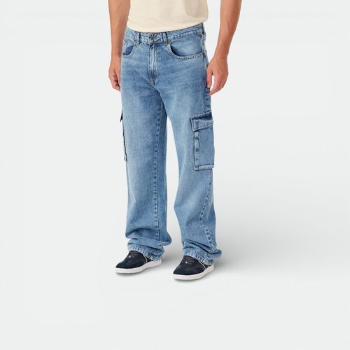 JEAN RELAXED CARGO PENGÜIN - GREY INDIGO