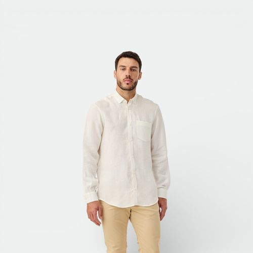 Core Washed Linen Shirt - BRIGHT WHITE