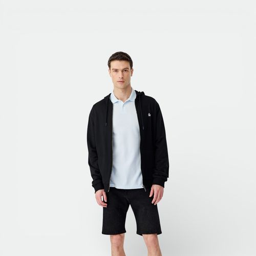 Campera Basic Zip Hombre PENGÜIN - TRUE BLACK