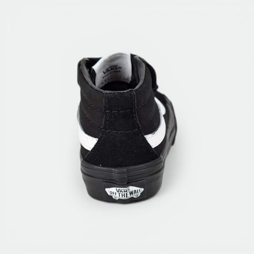 Zapatilla infantil con abrojo y caña media Sk8 Reissue VANS - BLACK BLACK SUEDE CANVAS
