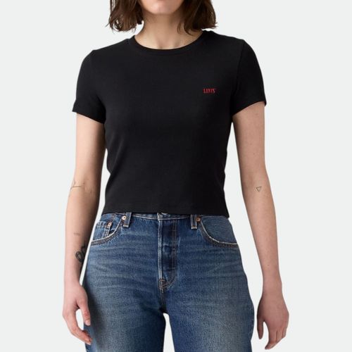 REMERA ESSENTIAL SPORTY CROPPED LEVIS - CAVIAR