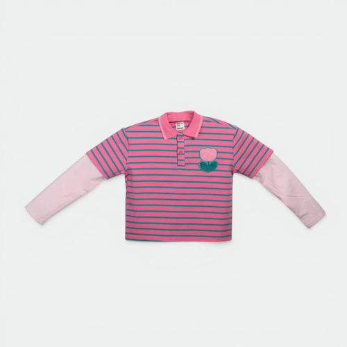 Remera Polo Irish niños CHIMOLA - ROSA TURQUESA