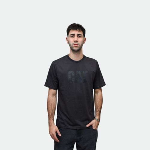 Remera Logo Hombre CAT - WASHED BLACK BLACK