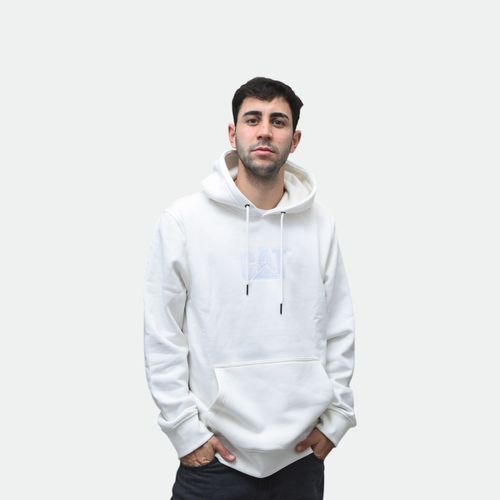 Buzo Canguro Hombre CAT - GARDENIA WHITE