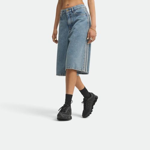 Bermuda Mid Rise Denim Jorts Mujer ADIDAS - WORN BLUE DENIM