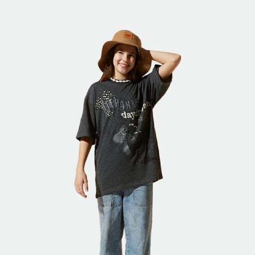 Remera Daydream Teens niños ELEPANTS - GRIS TOPO